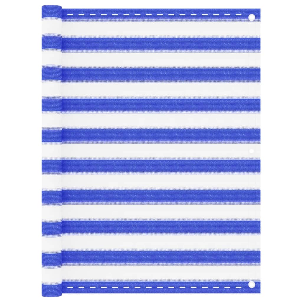 Vidaxl balkonscherm 120x500 cm hdpe blauw en wit