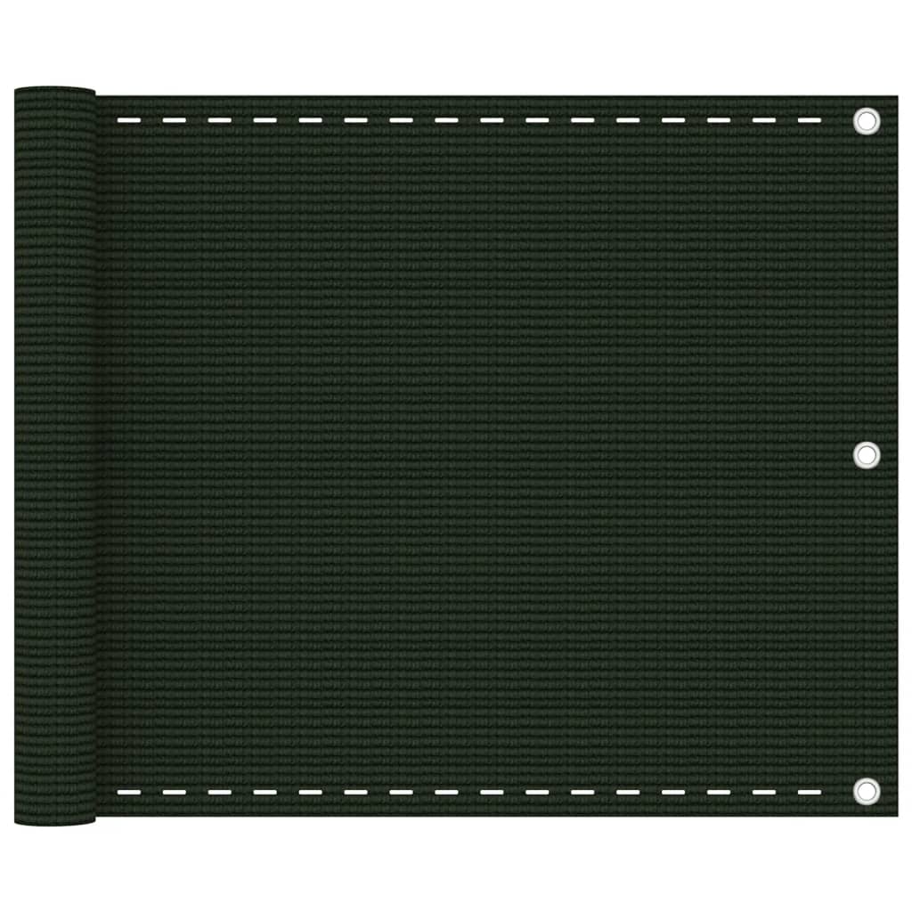 Vidaxl balkonscherm 75x300 cm hdpe donkergroen