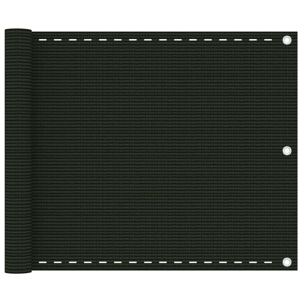 Vidaxl balkonscherm 75x600 cm hdpe donkergroen