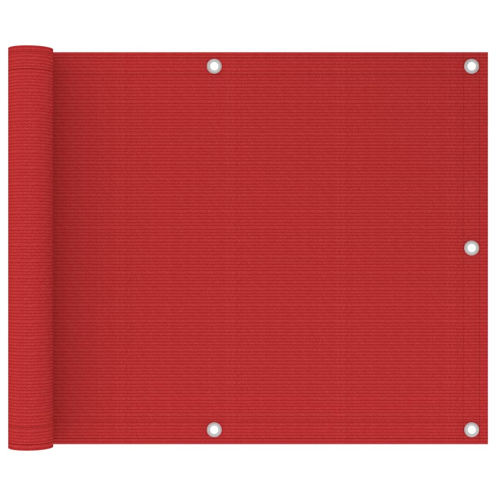 Vidaxl balkonscherm 75x300 cm hdpe rood