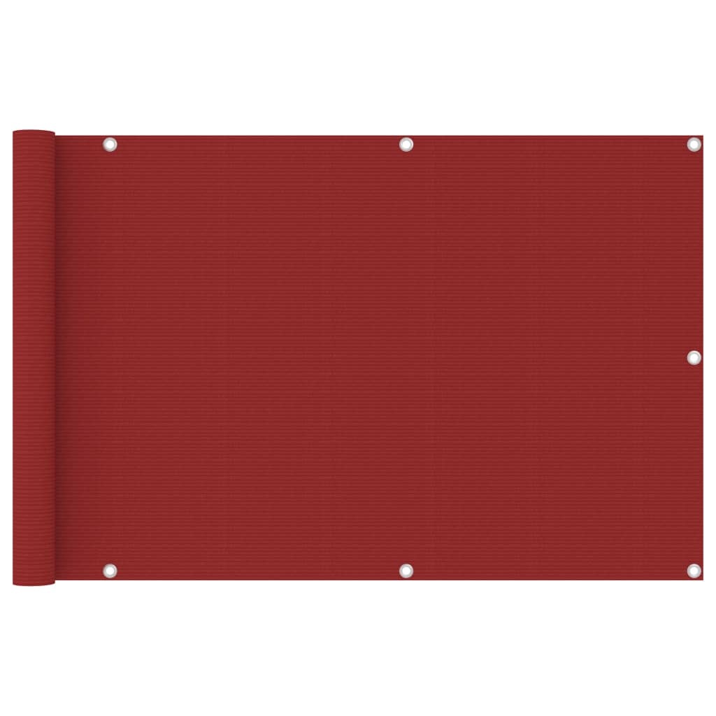 Vidaxl balkonscherm 90x400 cm hdpe rood