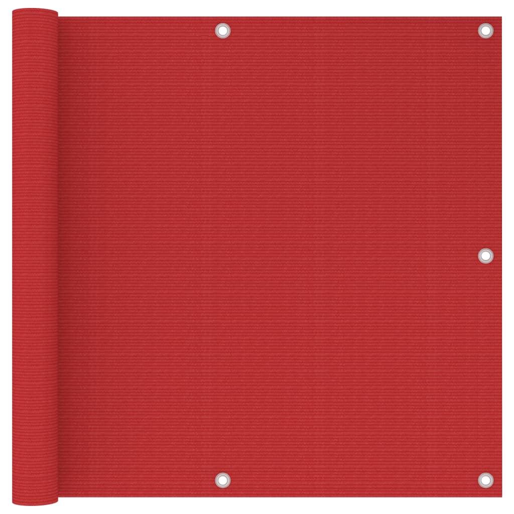 Vidaxl balkonscherm 90x500 cm hdpe rood