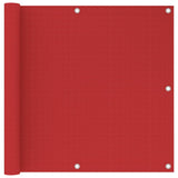 Vidaxl balkonscherm 90x600 cm hdpe rood