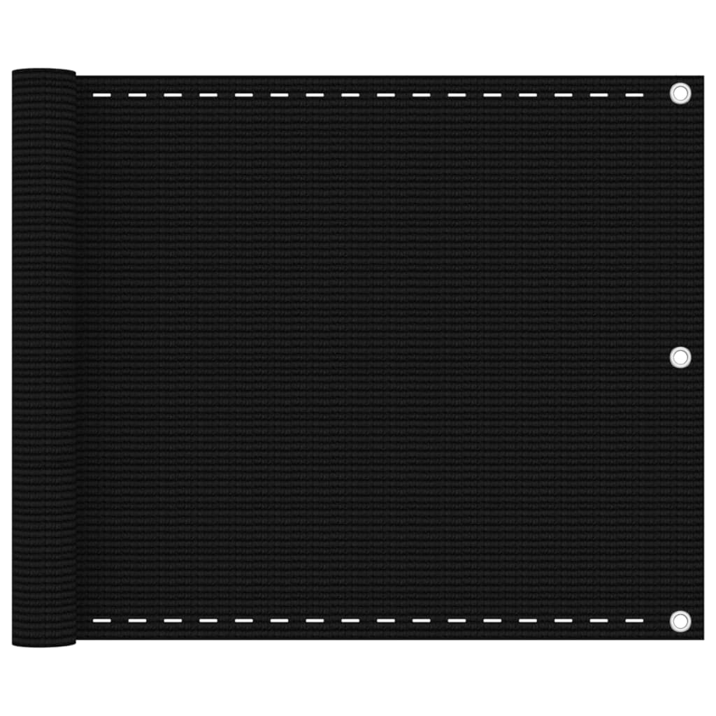 Vidaxl balkonscherm 75x500 cm hdpe zwart