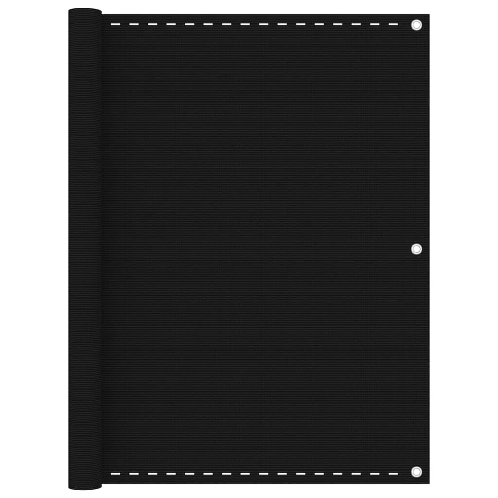 Vidaxl balkonscherm 120x300 cm hdpe zwart