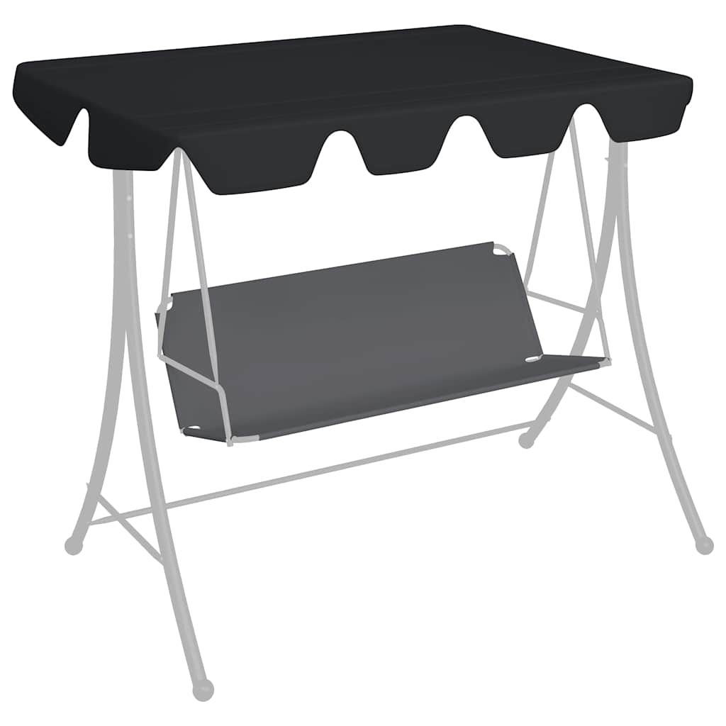 Vidaxl vervangingsluifel voor schommelbank 150 130x105 70 cm zwart