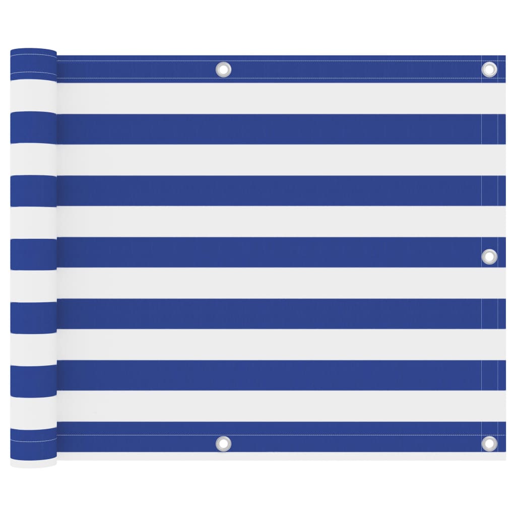 Vidaxl balkonscherm 75x600 cm oxford stof wit en blauw