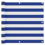 Vidaxl balkonscherm 90x500 cm oxford stof wit en blauw