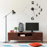 Vidaxl 3d-wandklok modern xxl 100 cm zwart en wit