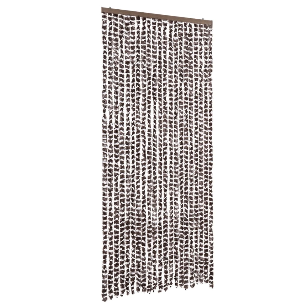Vidaxl vliegengordijn 90x220 cm chenille bruin en wit