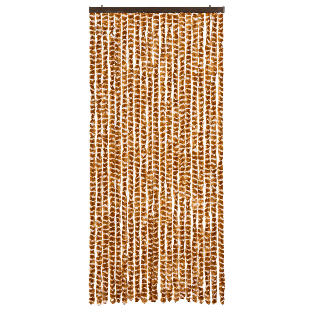 Vidaxl vliegengordijn 90x220 cm chenille oker en wit