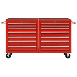 VidaXL Gereedschapswagen met 14 laden staal rood