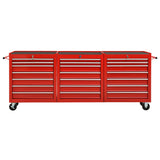 VidaXL Gereedschapswagen met 21 laden staal rood