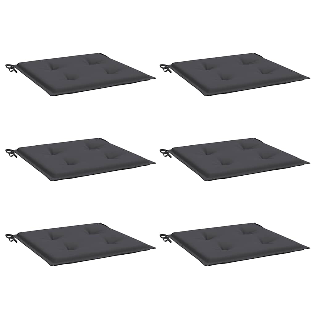Vidaxl tuinstoelkussens 6 st 40x40x4 cm oxford stof antracietkleurig