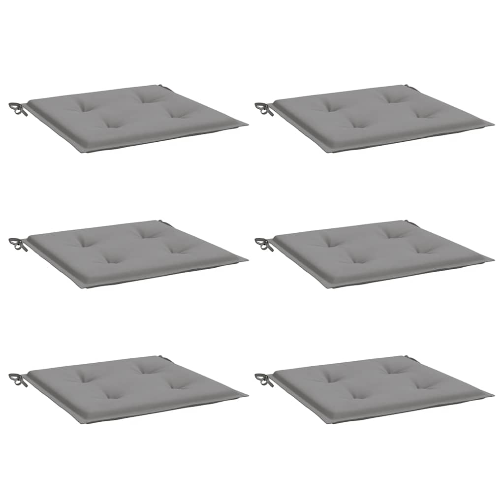 Vidaxl tuinstoelkussens 6 st 40x40x4 cm oxford stof grijs