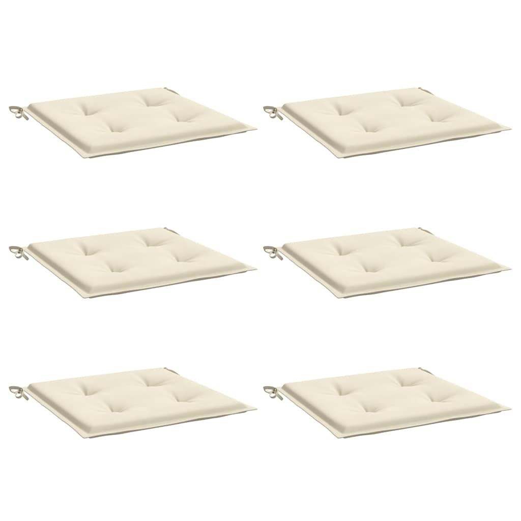Vidaxl tuinstoelkussens 6 st 40x40x4 cm oxford stof crèmekleurig