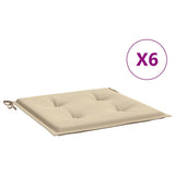 Vidaxl tuinstoelkussens 6 st 40x40x4 cm oxford stof beige