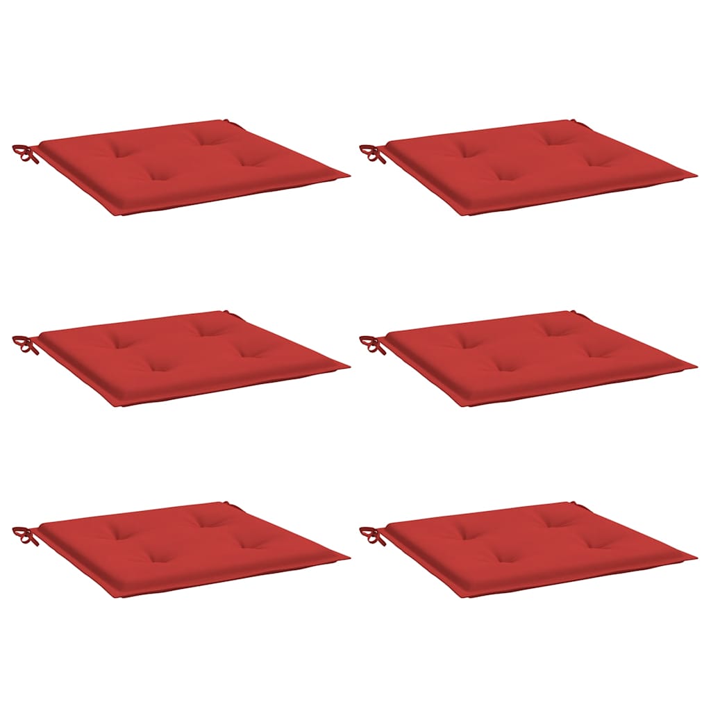 Vidaxl tuinstoelkussens 6 st 40x40x4 cm oxford stof rood