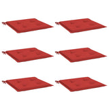 Vidaxl tuinstoelkussens 6 st 40x40x4 cm oxford stof rood