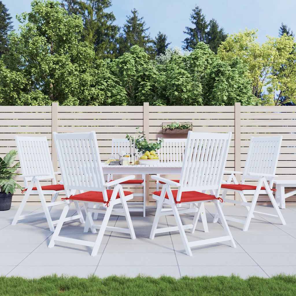 Vidaxl tuinstoelkussens 6 st 40x40x4 cm oxford stof rood