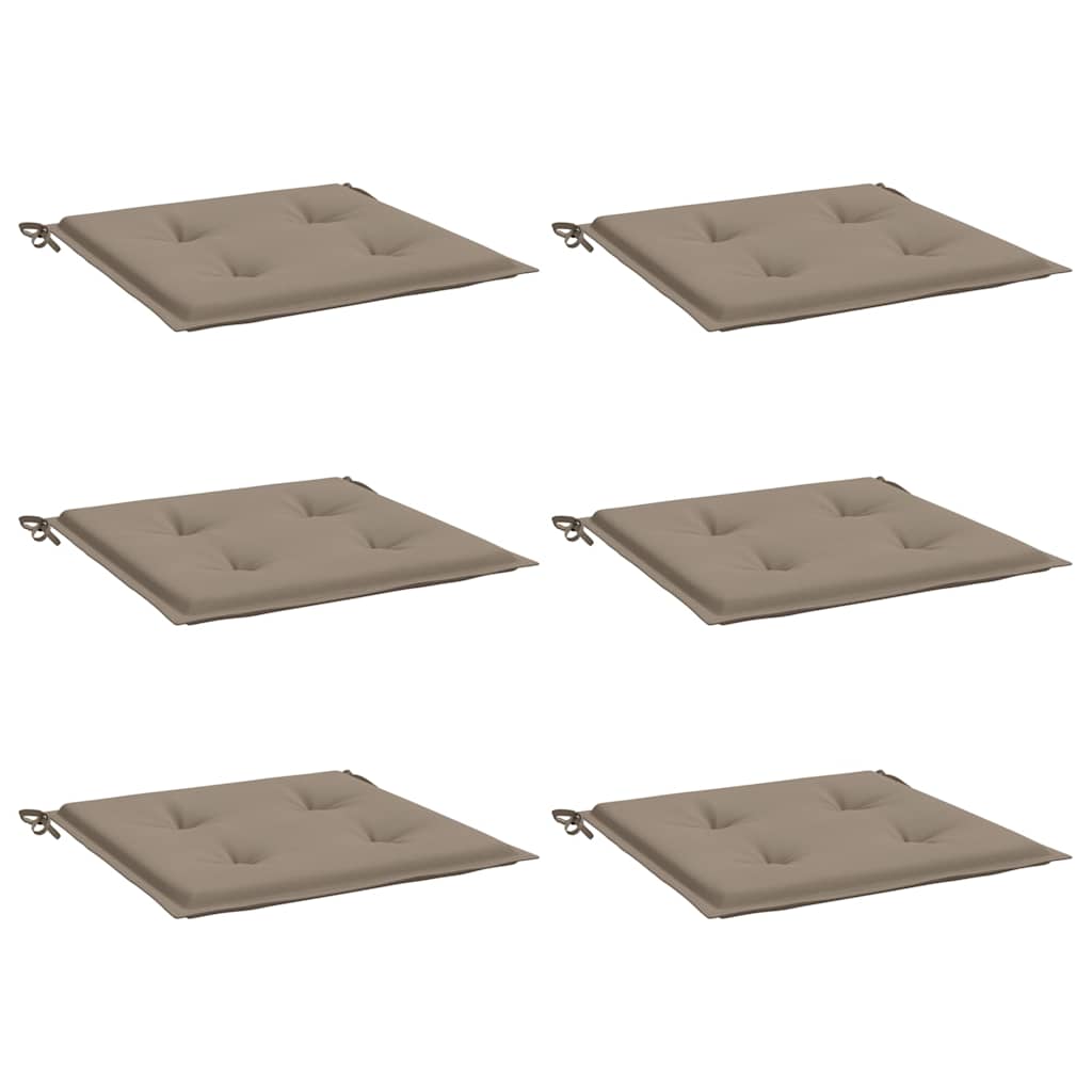 Vidaxl tuinstoelkussens 6 st 40x40x4 cm oxford stof taupe