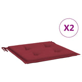 Vidaxl tuinstoelkussens 2 st 40x40x4 cm oxford stof wijnrood