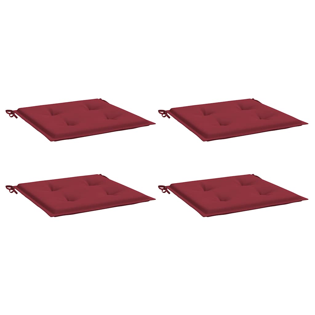 Vidaxl tuinstoelkussens 4 st 40x40x4 cm oxford stof wijnrood