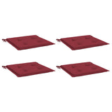Vidaxl tuinstoelkussens 4 st 40x40x4 cm oxford stof wijnrood