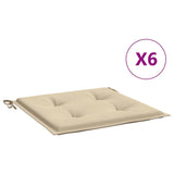 Vidaxl tuinstoelkussens 6 st 50x50x4 cm oxford stof beige