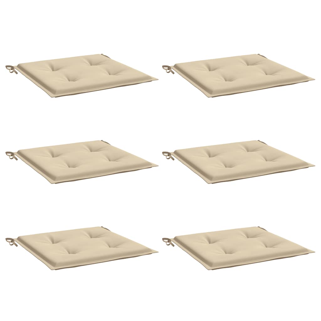 Vidaxl tuinstoelkussens 6 st 50x50x4 cm oxford stof beige