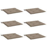 Vidaxl tuinstoelkussens 6 st 50x50x3 cm oxford stof taupe