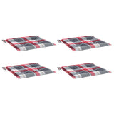 Vidaxl tuinstoelkussens 4 st 50x50x3 cm oxford stof ruitpatroon rood