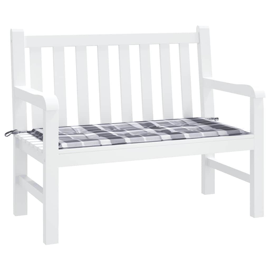 Vidaxl tuinbankkussen 120x50x4 cm oxford stof ruitpatroon grijs