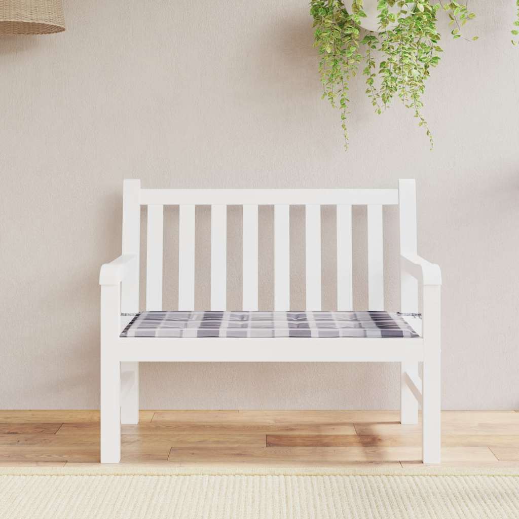 Vidaxl tuinbankkussen 120x50x4 cm oxford stof ruitpatroon grijs