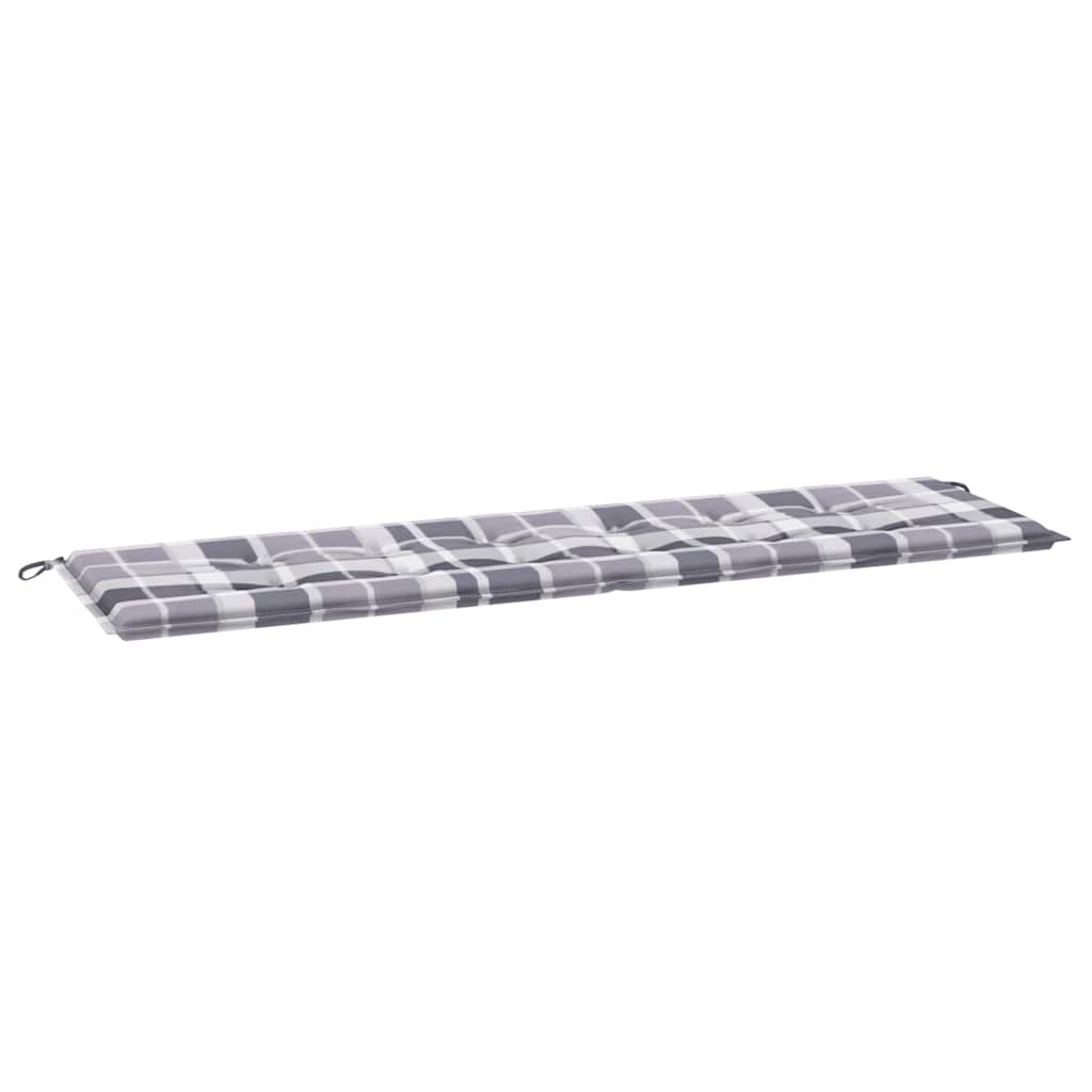 Vidaxl tuinbankkussen 180x50x4 cm oxford stof ruitpatroon grijs