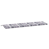 Vidaxl tuinbankkussen 180x50x4 cm oxford stof ruitpatroon grijs