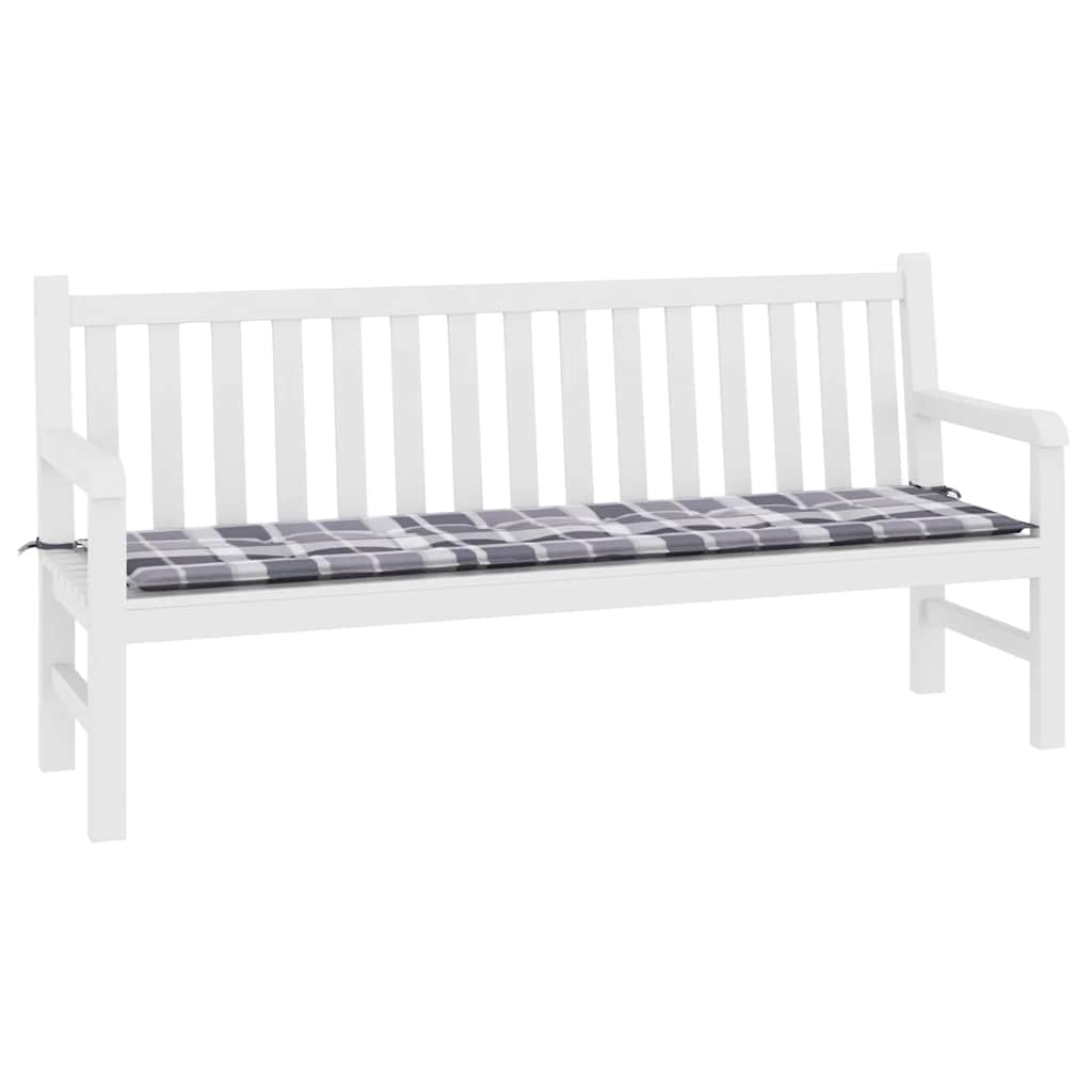 Vidaxl tuinbankkussen 180x50x4 cm oxford stof ruitpatroon grijs