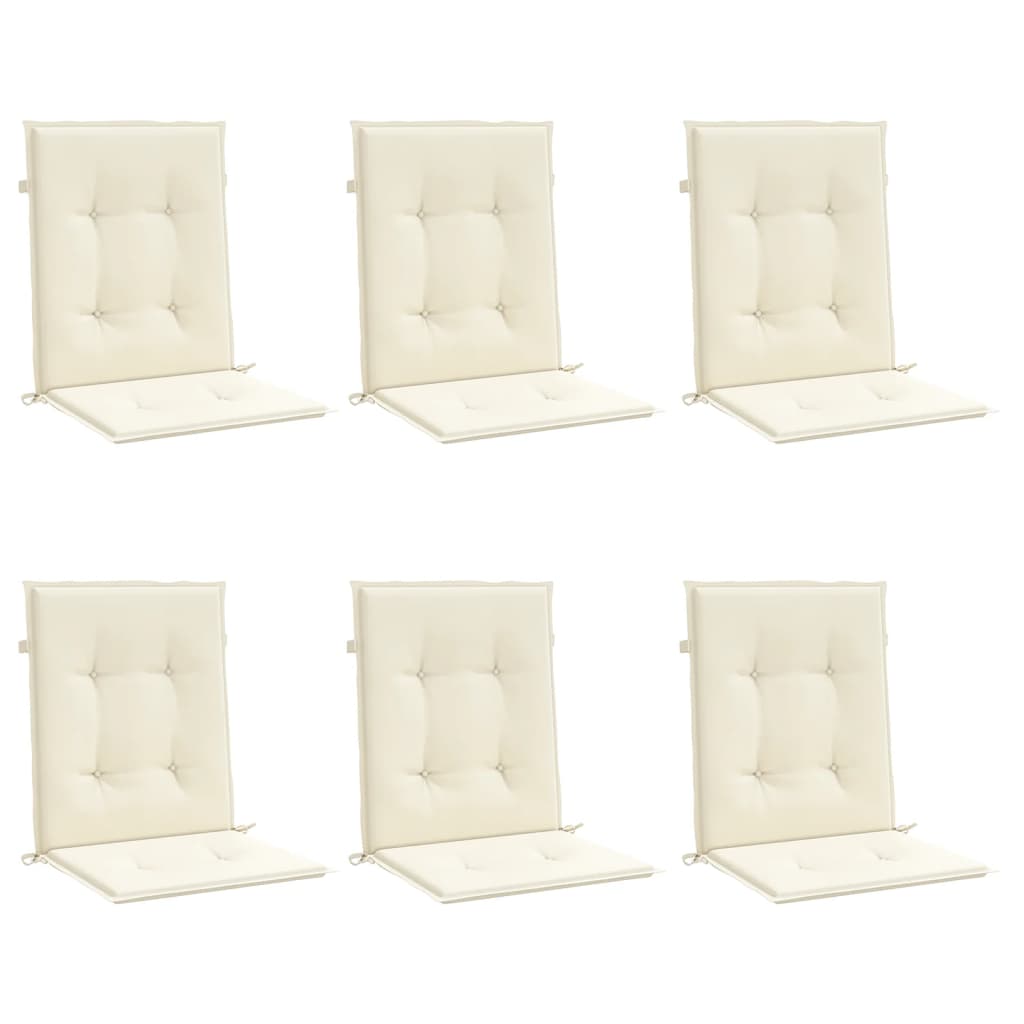 Vidaxl tuinstoelkussens 6 st 100x50x3 cm oxford stof crèmekleurig