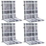 Vidaxl tuinstoelkussens 4 st 100x50x3 cm oxford stof ruitpatroon grijs