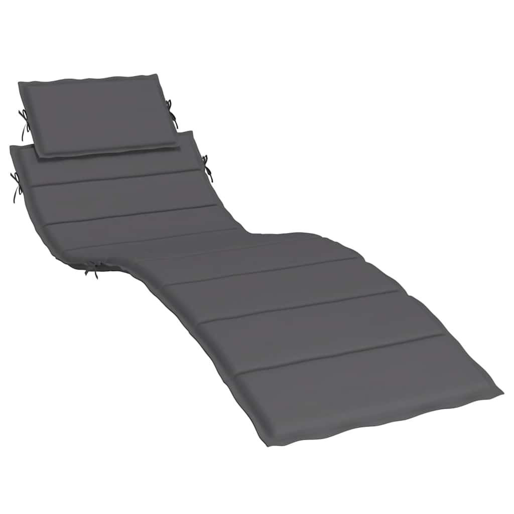 Vidaxl ligbedkussen 186x58x4 cm oxford stof antracietkleurig