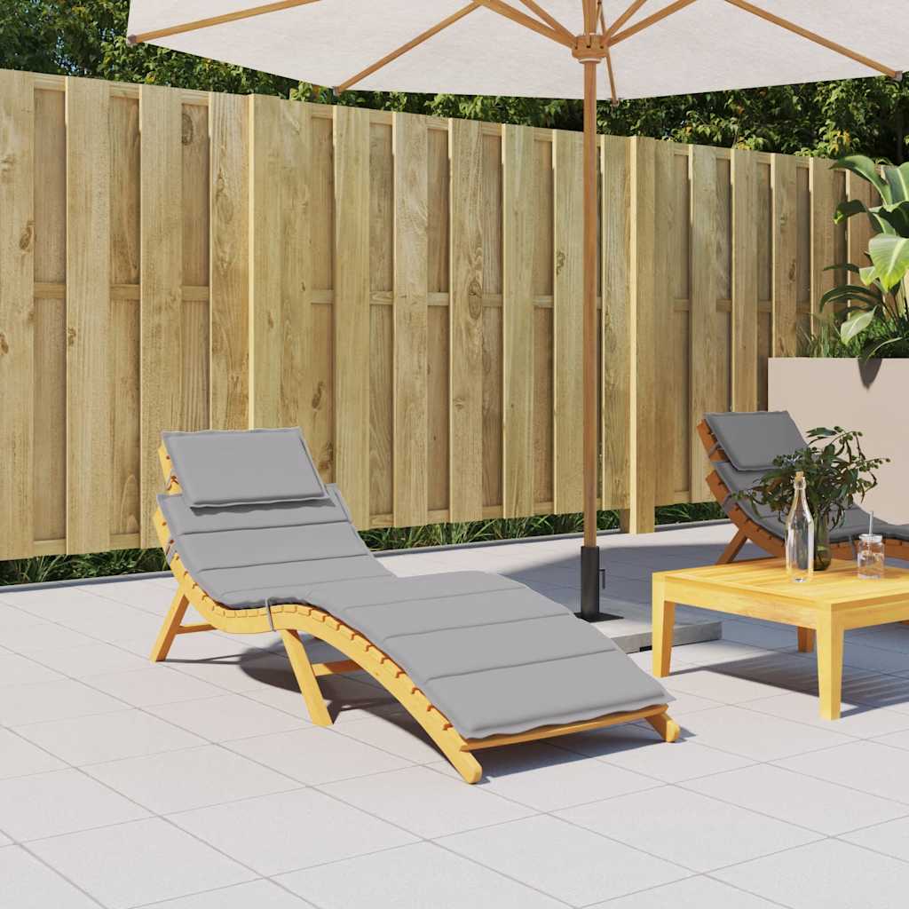 Vidaxl ligbedkussen 186x58x4 cm oxford stof grijs