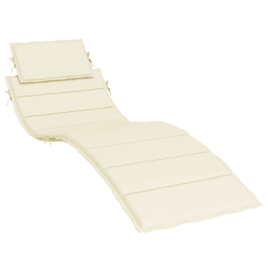 Vidaxl ligbedkussen 186x58x4 cm oxford stof crèmekleurig