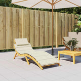Vidaxl ligbedkussen 186x58x4 cm oxford stof crèmekleurig