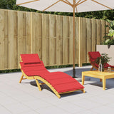 Vidaxl ligbedkussen 186x58x4 cm oxford stof rood