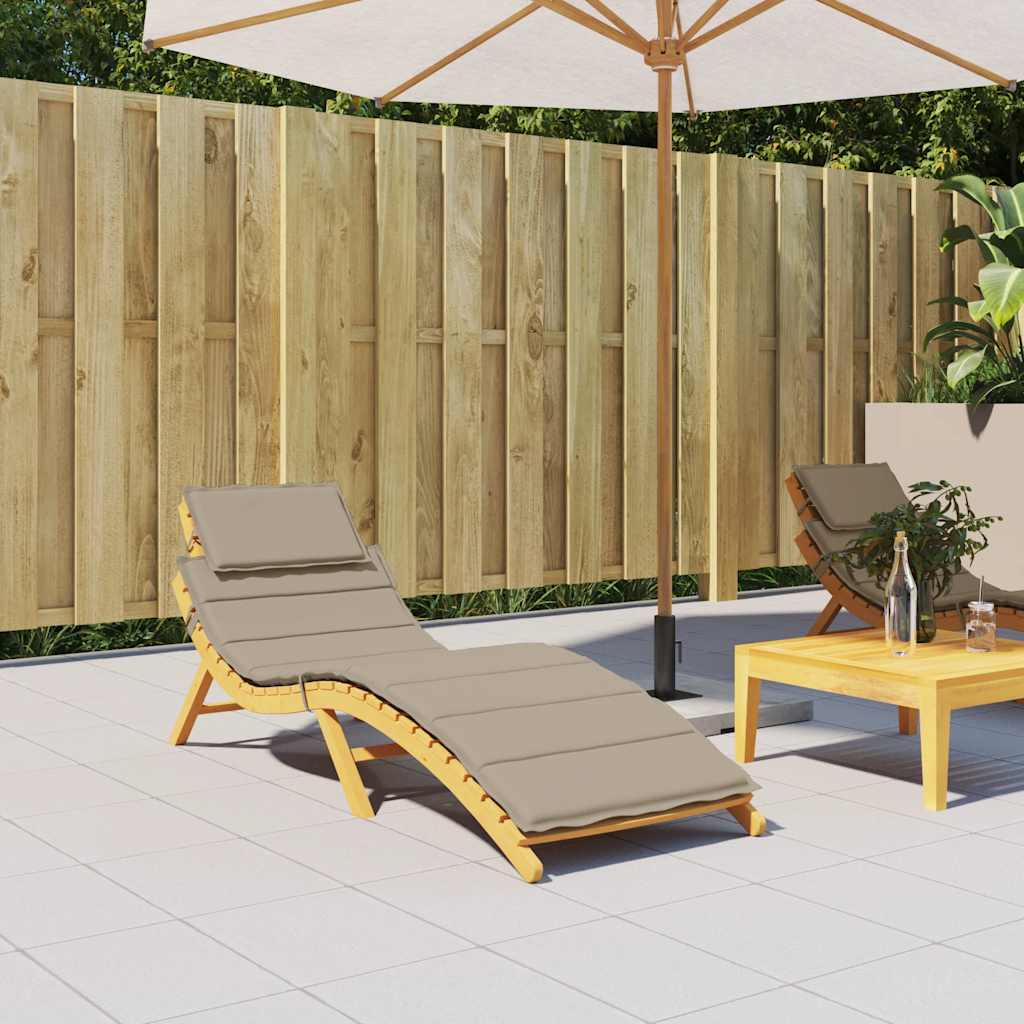 Vidaxl ligbedkussen 186x58x4 cm oxford stof taupe
