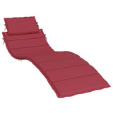 Vidaxl ligbedkussen 186x58x4 cm oxford stof wijnrood