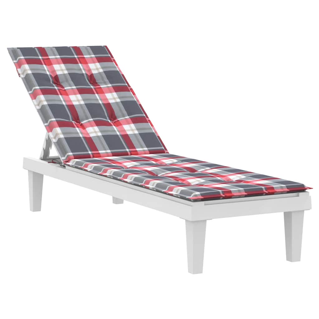 Vidaxl terrasstoelkussen ruitpatroon (75+105)x50x4 cm rood