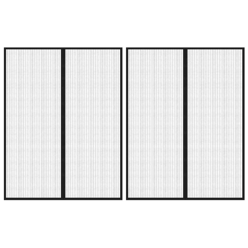 Vidaxl insectendeurgordijnen 2 st magnetisch 230x160 cm zwart
