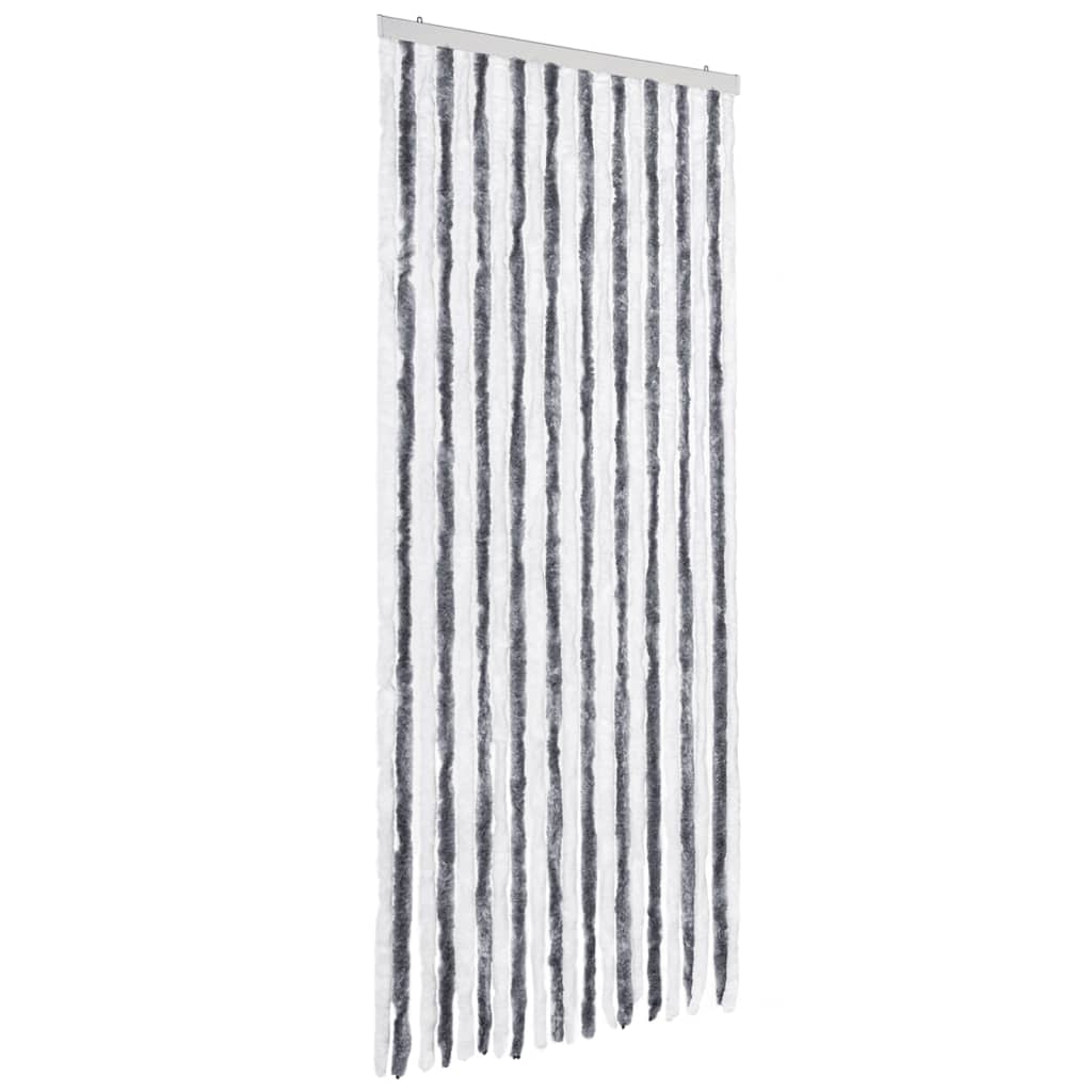 Vidaxl vliegengordijn 90x200 cm chenille grijs en wit
