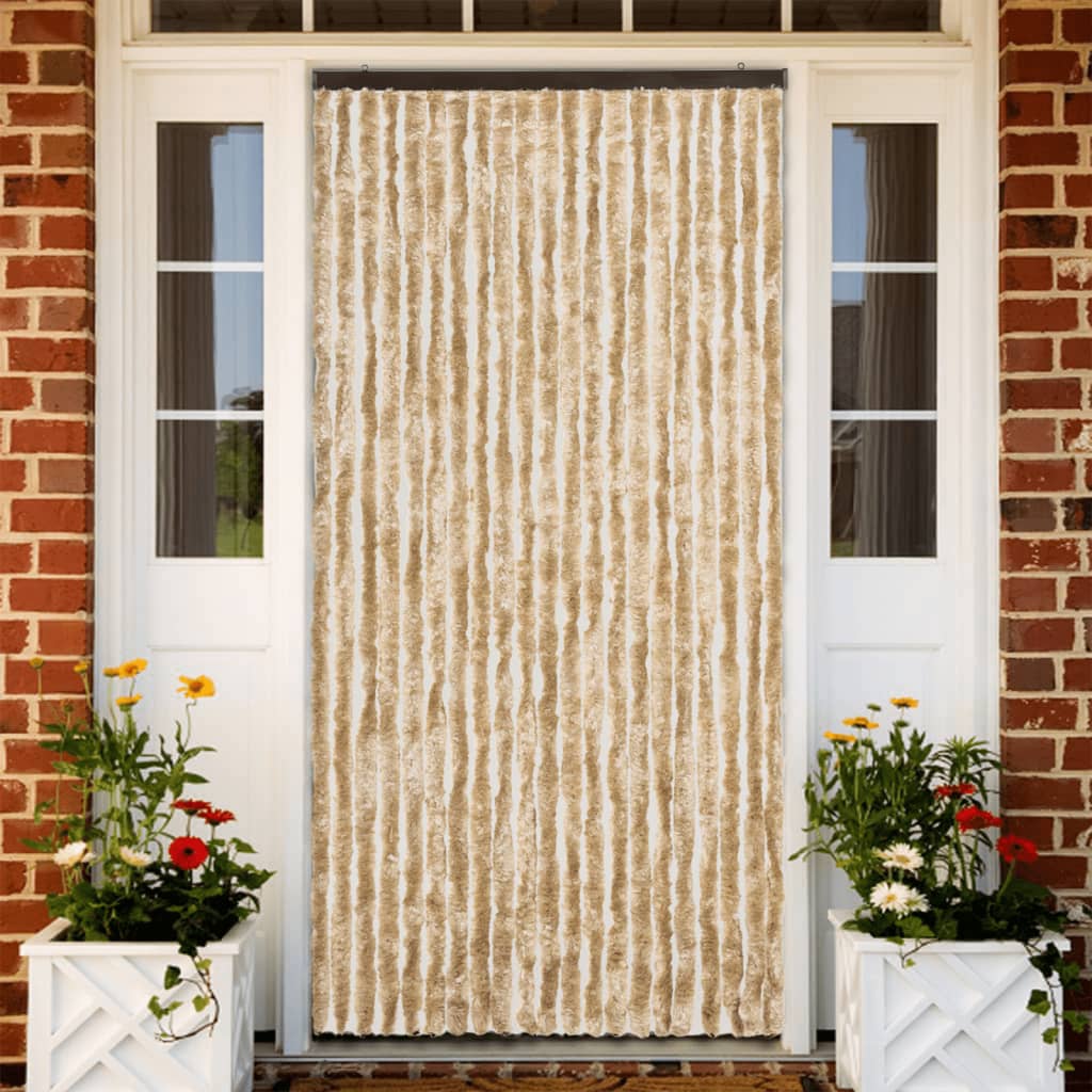 Vidaxl vliegengordijn 90x200 cm chenille beige